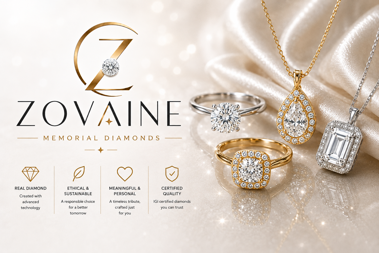 ZOVAINE diamond rings and pendants